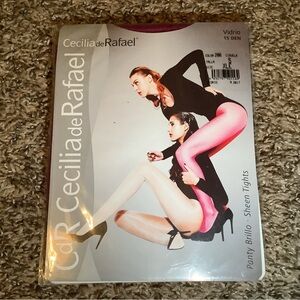 CdR Cecilia de Rafael vidrio glossy sheer to waist tights, purple, size: XL